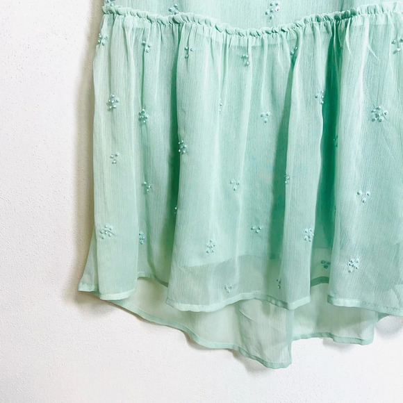 LC Lauren Conrad Mint Green Sequin Chiffon Lined Tank Top Xsmall Women’s - Picture 4 of 11